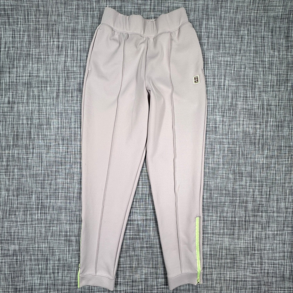 NikeCourt Womens Small Dri-FIT Knit Tennis Pants Platinum Violet Slim Zip Cuffs